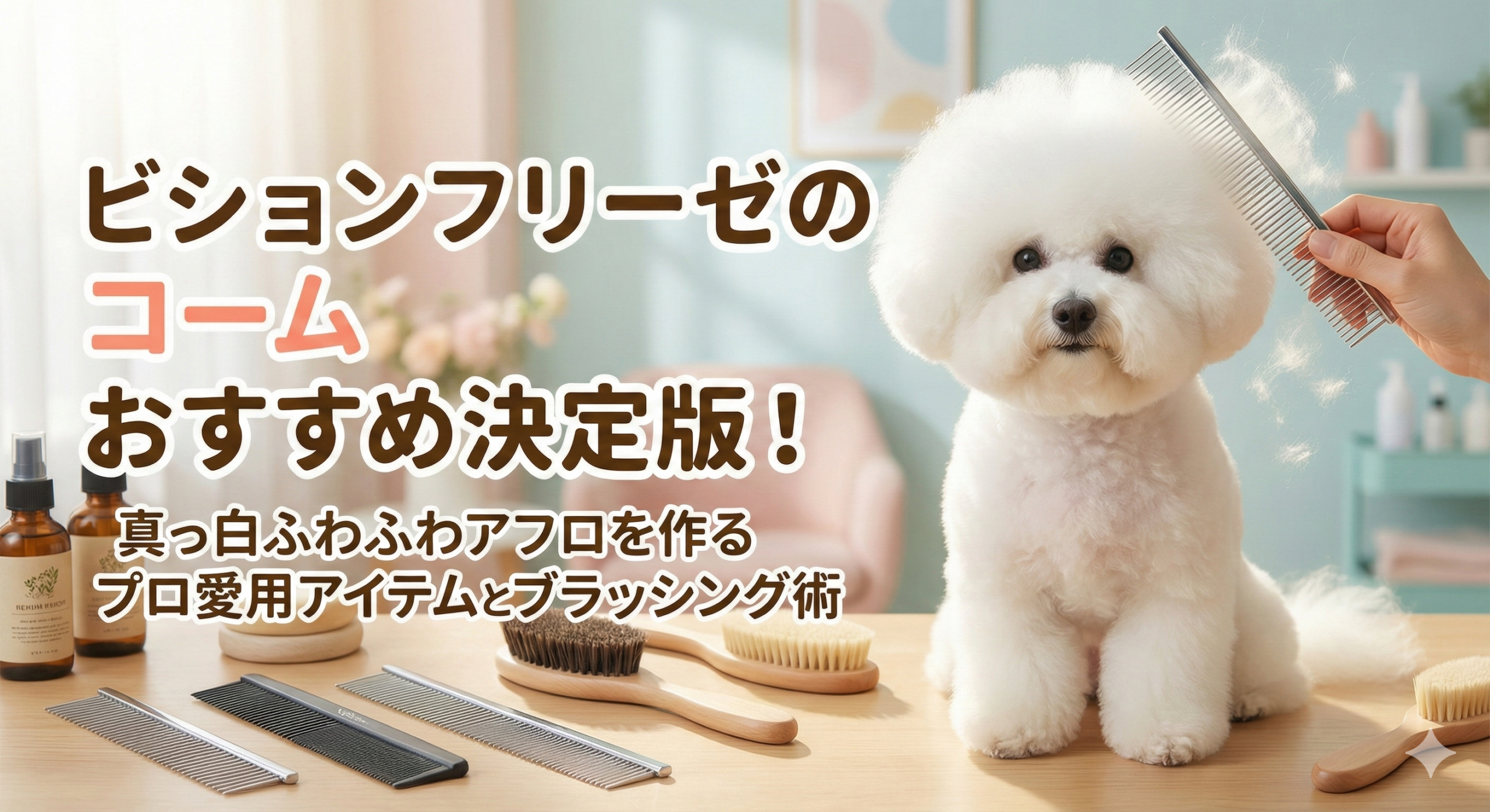 ビションフリーゼのコームおすすめ決定版！真っ白ふわふわアフロを作るプロ愛用アイテムとブラッシング術