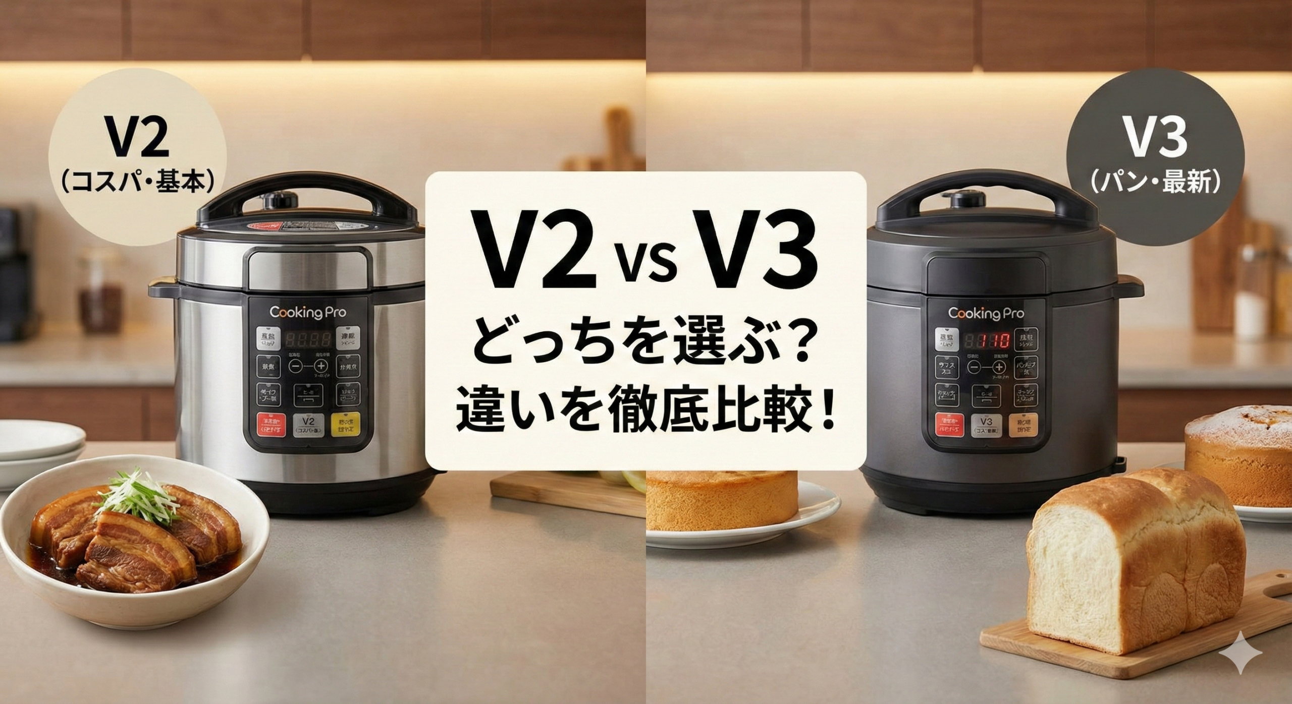 クッキングプロV2とV3の違いは？パンも焼けるV3と安さのV2どっちがおすすめ？